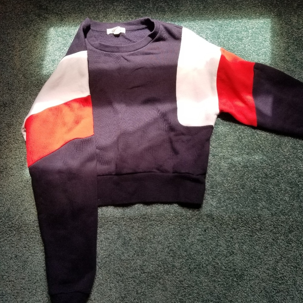 GARAGE BLUE/RED/WHITE CROP LONGSLEEVE